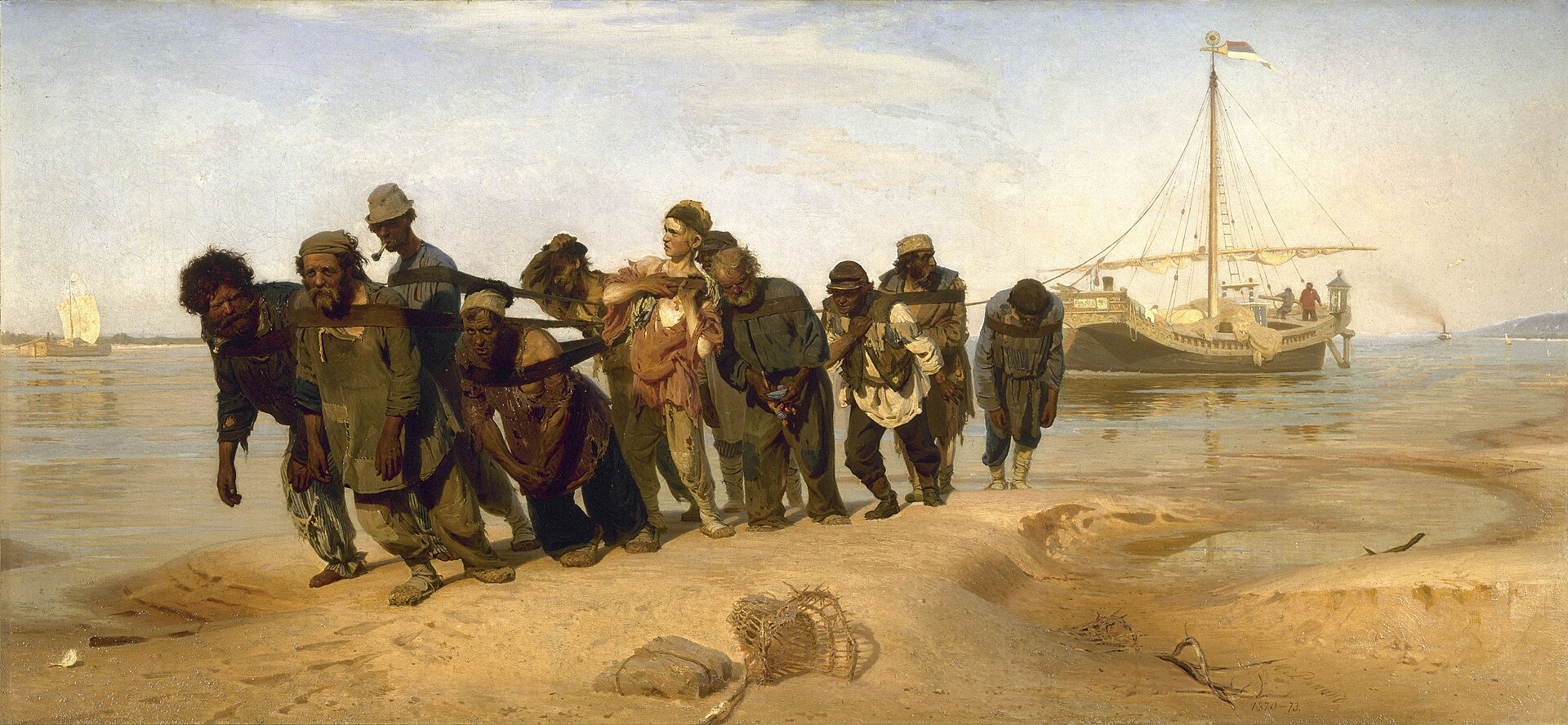 伊利亚·列宾《伏尔加河上的纤夫》，1870–1873